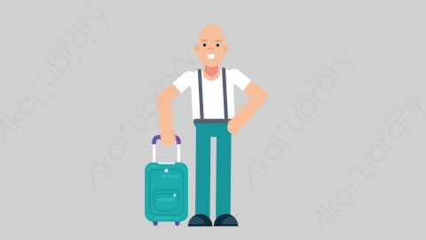 AE模板-SIMPLE 74 Traveling简单随性男性旅游旅行扁平人物日常角色