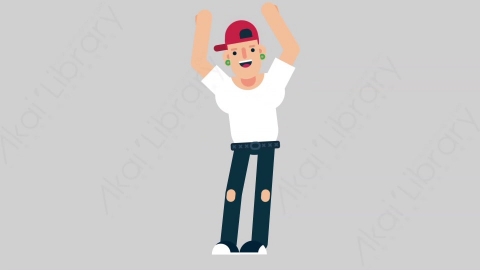 AE模板-SKATER 10 Dance 2嘻哈风格男性跳舞舞蹈扁平人物日常角色