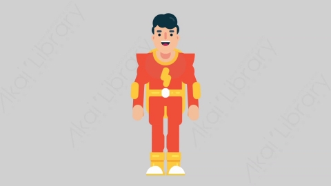 AE模板-SUPERHERO 01 Basic超级英雄基本动作扁平人物日常角色