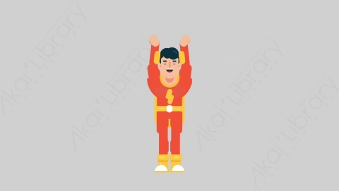 AE模板-SUPERHERO 03 Applause 2超级英雄掌声欢呼扁平人物日常角色