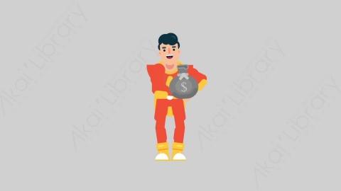 AE模板-SUPERHERO 18 Gift超级英雄礼物扁平人物日常角色