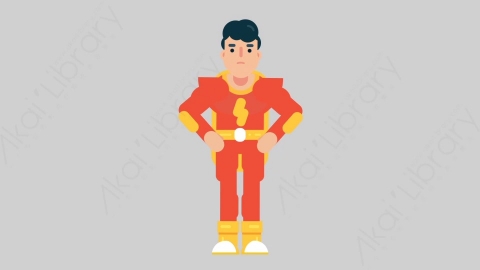 AE模板-SUPERHERO 35 No超级英雄否认扁平人物日常角色