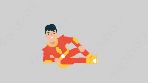 AE模板-SUPERHERO 45 Relax超级英雄放松扁平人物日常角色