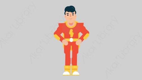AE模板-SUPERHERO 69 Talking超级英雄说话讲话扁平人物日常角色