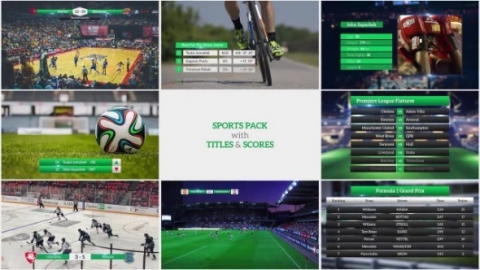 PR模版-Motionarray Sports Pack With Titles And Scores体育比赛评分标题包