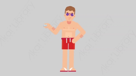 AE模板-VACATION 36 Offer假期休假度假男性提供供应扁平人物日常角色
