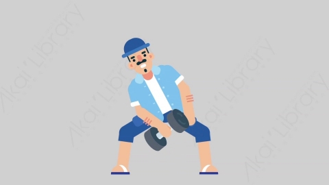 AE模板-VACATION-2 14 Exercise假期休假度假男性锻炼运动扁平人物日常角色
