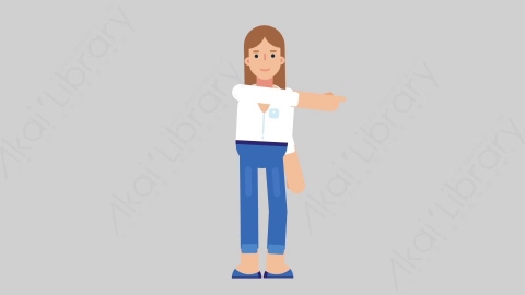 AE模板-WOMAN CASUAL SMART 44 Pushing Buttons聪明休闲干练女性按钮按键扁平人物日常角色