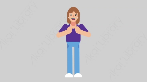 AE模板-WOMAN NORMIE 02 Applause懒散休闲女性掌声欢呼扁平人物日常角色