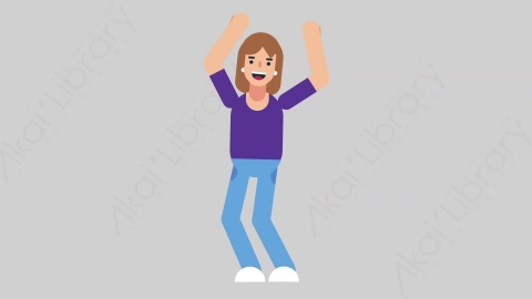 AE模板-WOMAN NORMIE 10 Dance 2懒散休闲女性跳舞舞蹈扁平人物日常角色