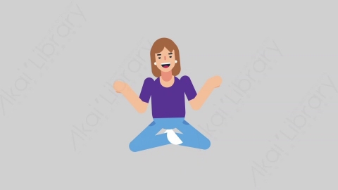 AE模板-WOMAN NORMIE 33 Meditation懒散休闲女性冥想沉思扁平人物日常角色