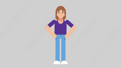 AE模板-WOMAN NORMIE 35 No懒散休闲女性否认扁平人物日常角色
