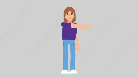 AE模板-WOMAN NORMIE 44 Pushing Buttons懒散休闲女性按钮按键扁平人物日常角色
