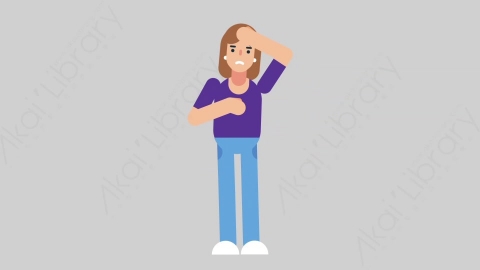 AE模板-WOMAN NORMIE 50 Stressed Out懒散休闲女性压力过大心力交瘁扁平人物日常角色