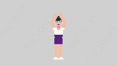 AE模板-WOMAN NORMIE-2 03 Applause 2懒散休闲女性掌声欢呼扁平人物日常角色
