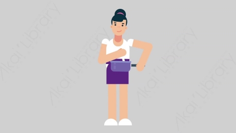 AE模板-WOMAN NORMIE-2 07 Cooking懒散休闲女性做饭烹饪扁平人物日常角色
