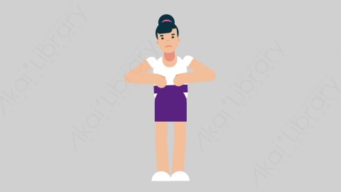 AE模板-WOMAN NORMIE-2 08 Crying懒散休闲女性悲伤哭泣扁平人物日常角色