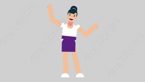AE模板-WOMAN NORMIE-2 09 Dance 1懒散休闲女性跳舞舞蹈扁平人物日常角色