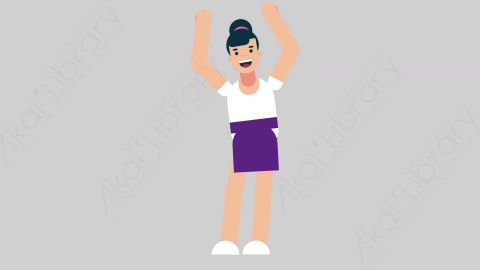 AE模板-WOMAN NORMIE-2 10 Dance 2懒散休闲女性跳舞舞蹈扁平人物日常角色