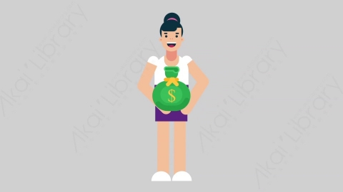 AE模板-WOMAN NORMIE-2 19 Giving懒散休闲女性给予赠送扁平人物日常角色