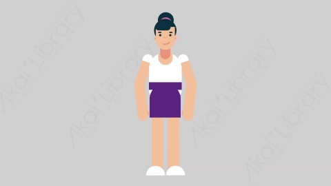 AE模板-WOMAN NORMIE-2 33 Meditation懒散休闲女性冥想沉思扁平人物日常角色