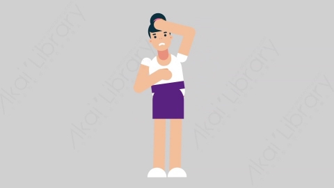 AE模板-WOMAN NORMIE-2 50 Stressed Out懒散休闲女性压力过大心力交瘁扁平人物日常角色