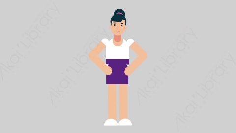 AE模板-WOMAN NORMIE-2 69 Talking懒散休闲女性说话讲话扁平人物日常角色