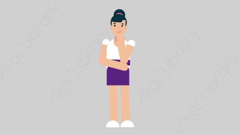 AE模板-WOMAN NORMIE-2 71 Thinking 2懒散休闲女性思考考虑扁平人物日常角色