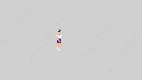 AE模板-WOMAN NORMIE-2 76 Walk and Stop懒散休闲女性行走和停止扁平人物日常角色