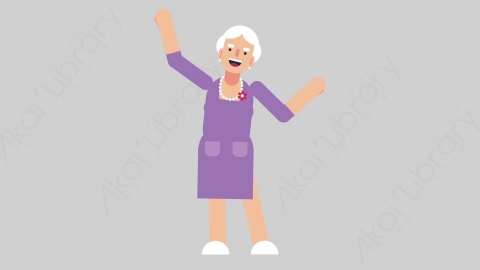 AE模板-WOMAN OLD 09 Dance 1妇女老人跳舞舞蹈扁平人物日常角色