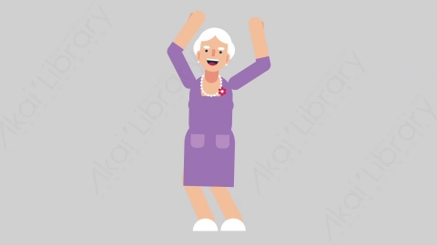 AE模板-WOMAN OLD 10 Dance 2妇女老人跳舞舞蹈扁平人物日常角色