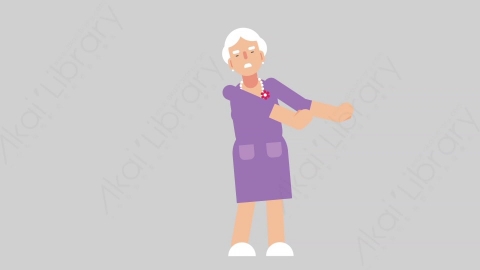 AE模板-WOMAN OLD 11 Defense妇女老人防御防守扁平人物日常角色