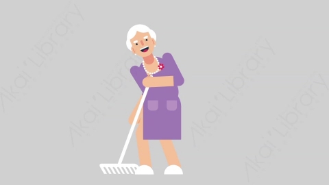 AE模板-WOMAN OLD 15 Farmer妇女老人干农活扁平人物日常角色