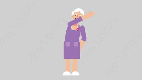 AE模板-WOMAN OLD 25 HighFive妇女老人击掌扁平人物日常角色