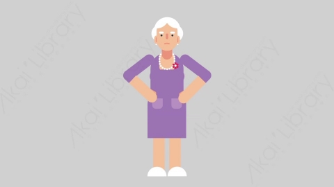 AE模板-WOMAN OLD 35 No妇女老人否认扁平人物日常角色