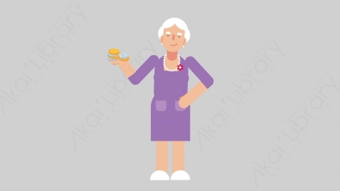 AE模板-WOMAN OLD 36 Offer妇女老人提供供应扁平人物日常角色