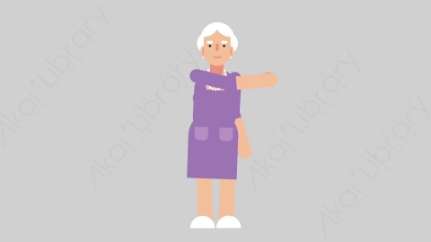 AE模板-WOMAN OLD 39 Pointing 2妇女老人指向指点扁平人物日常角色