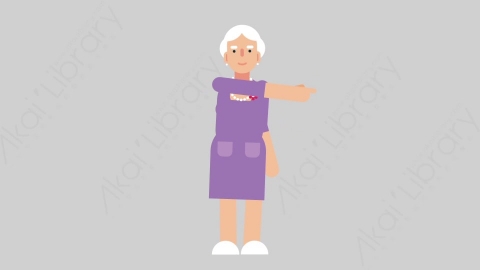 AE模板-WOMAN OLD 44 Pushing Buttons妇女老人按钮按键扁平人物日常角色