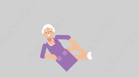 AE模板-WOMAN OLD 45 Relax妇女老人放松扁平人物日常角色