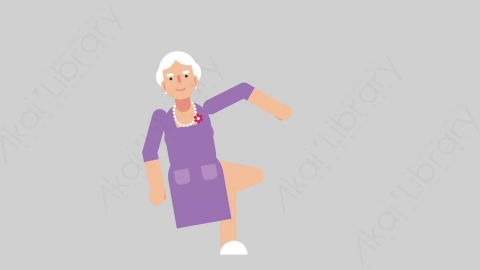AE模板-WOMAN OLD 46 Relax 2妇女老人放松扁平人物日常角色