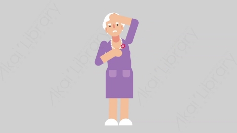 AE模板-WOMAN OLD 50 Stressed Out妇女老人压力过大心力交瘁扁平人物日常角色