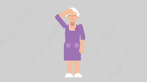 AE模板-WOMAN OLD 57 Sight妇女老人观察四周扁平人物日常角色