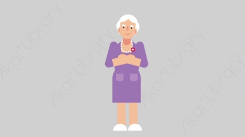 AE模板-WOMAN OLD 61 Standing 2妇女老人站立扁平人物日常角色