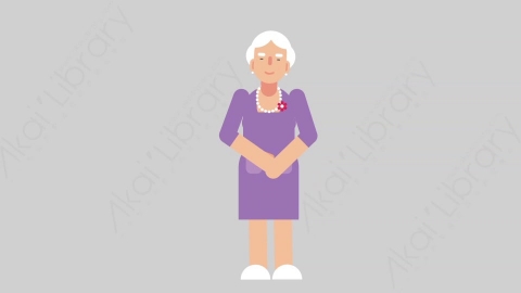 AE模板-WOMAN OLD 62 Standing 3妇女老人站立扁平人物日常角色