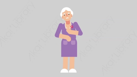 AE模板-WOMAN OLD 65 Stomach Pain妇女老人肚子痛胃痛扁平人物日常角色