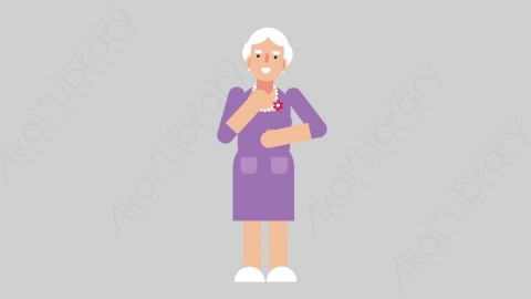 AE模板-WOMAN OLD 72 Tie妇女老人整理领带扁平人物日常角色