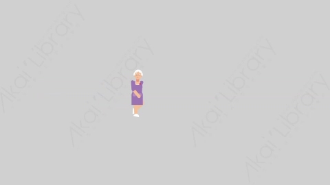AE模板-WOMAN OLD 76 Walk and Stop妇女老人行走和停止扁平人物日常角色
