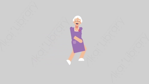 AE模板-WOMAN OLD 78 Walking on Stairs妇女老人走楼梯上楼梯扁平人物日常角色