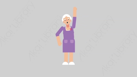 AE模板-WOMAN OLD 81 Yelling妇女老人大喊大叫扁平人物日常角色