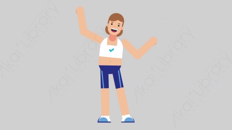 AE模板-WOMAN FITNESS 09 Dance 1女性健身教练体育运动员跳舞舞蹈扁平人物职业角色